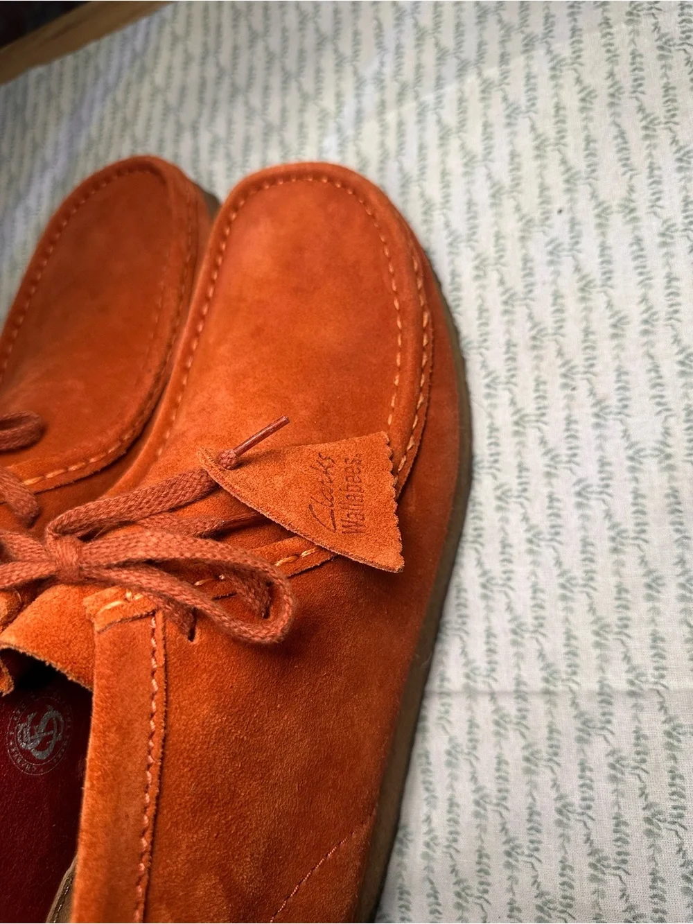 Clarks Originals Wallabee Boots – Rust/Orange Suede (Excellent Condition)